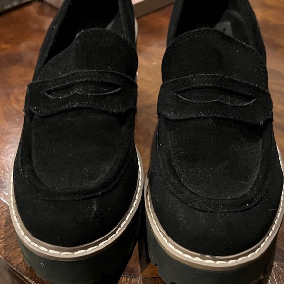Dolce Vita Black Suede Chunky Platform Loafers Sz 9.5 - Picture 3 of 7
